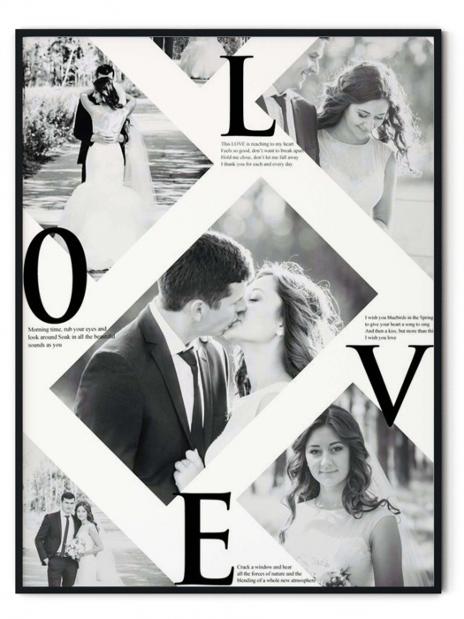 Tablou canvas colaj LOVE cu poze și mesaje [1]