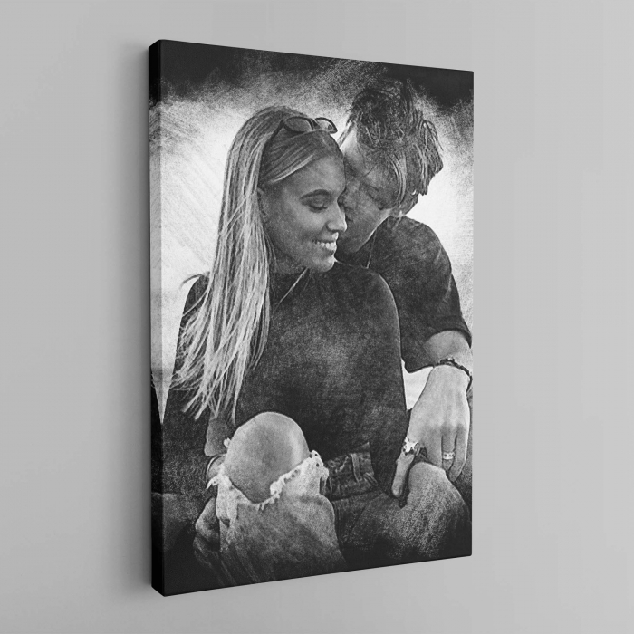 Tablou Canvas Personalizat cu poza ta in stil creion [2]
