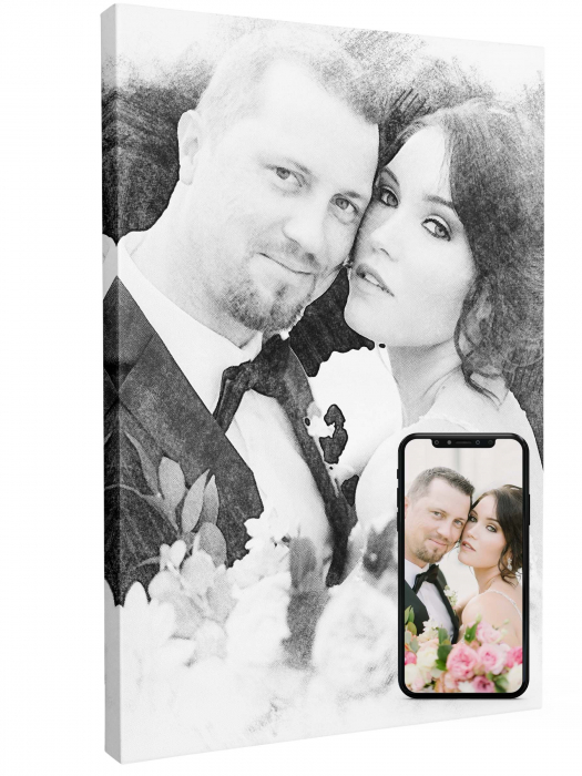 Tablou Canvas Personalizat cu poza ta in stil creion [3]
