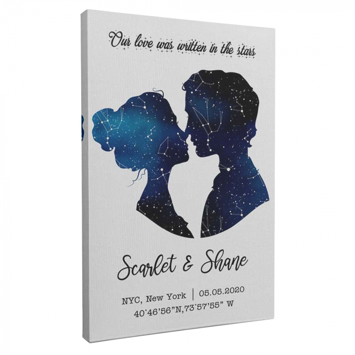 Cadou pentru iubit Tablou Canvas Personalizat, Intaglio, print pe panza, harta stelelor, [1]