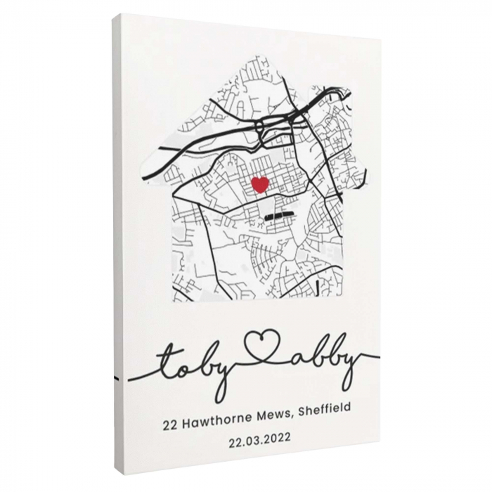Tablou Canvas Personalizat, Intaglio, print pe panza, Harta, cadou pentru home [1]