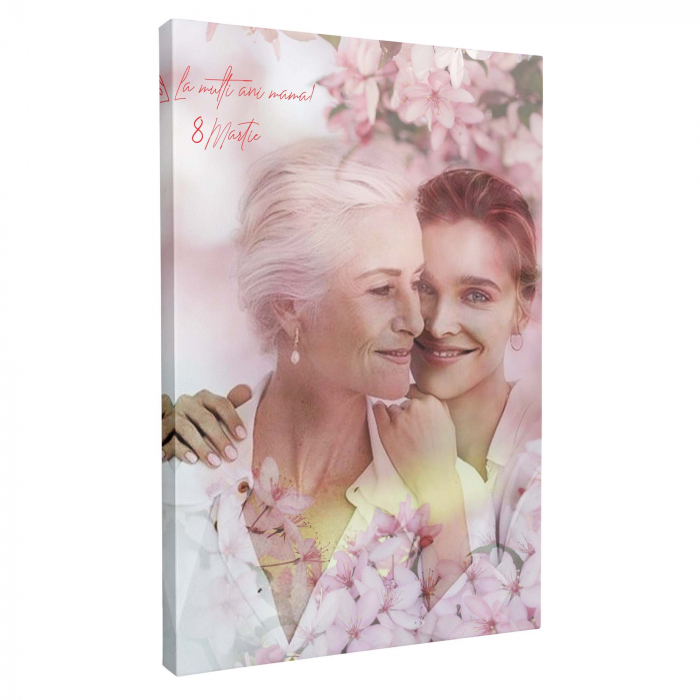 Cadou pentru mama 8 martie Tablou Canvas Personalizat, Intaglio, print pe panza, idubla expunere, [1]