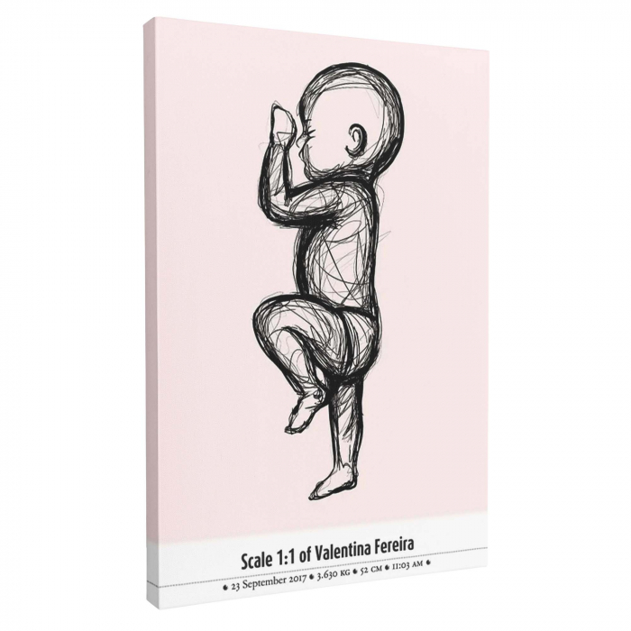 Cadou inedit pentru nou nascut Tablou Canvas Personalizat, Intaglio, print pe panza [3]