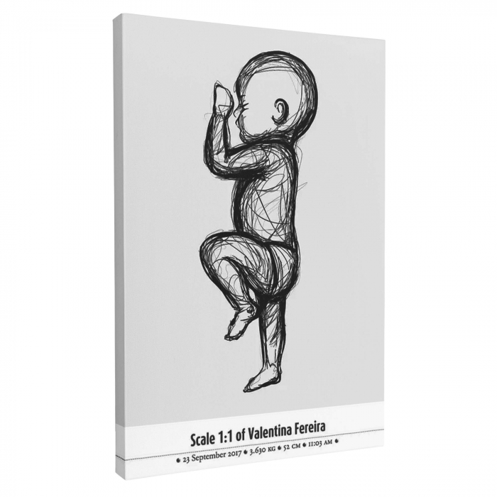 Cadou inedit pentru nou nascut Tablou Canvas Personalizat, Intaglio, print pe panza [5]