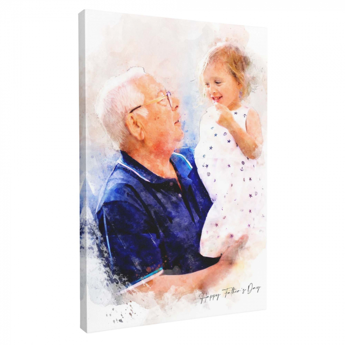 Cadou pentru socru Tablou Canvas Personalizat, Intaglio, print pe panza, in stil acuarela, [1]