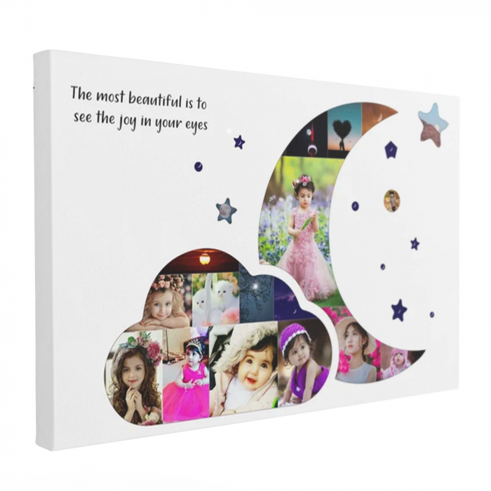 Cadou pentru turta fete Tablou Canvas Personalizat, Intaglio, print pe panza, colaj poze, [1]