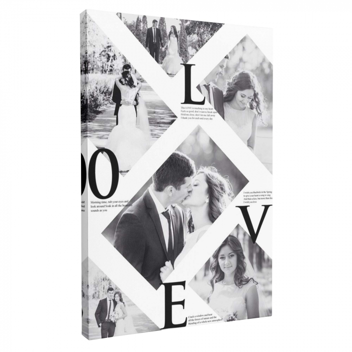 Cadou pentru sot Tablou Canvas Personalizat, Intaglio, print pe panza, colaj poze [2]