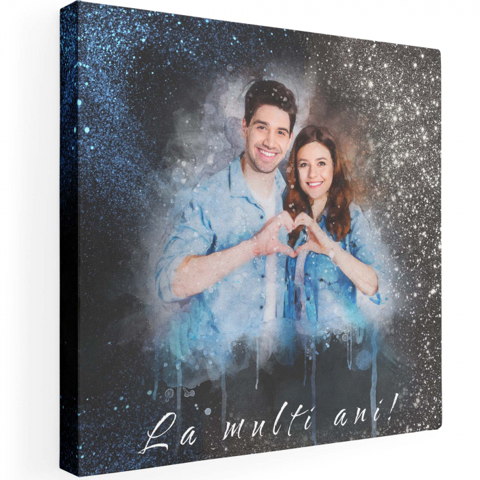 Tablou canvas cu sclipici personalizat – portret artistic pentru zi de naștere [2]