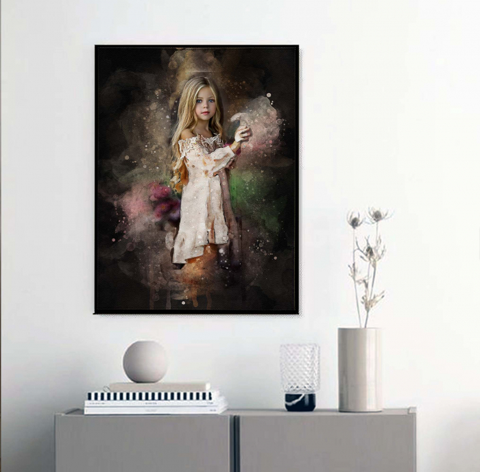 Tablou Canvas Personalizat, poza ta in stil acuarela M3 [5]