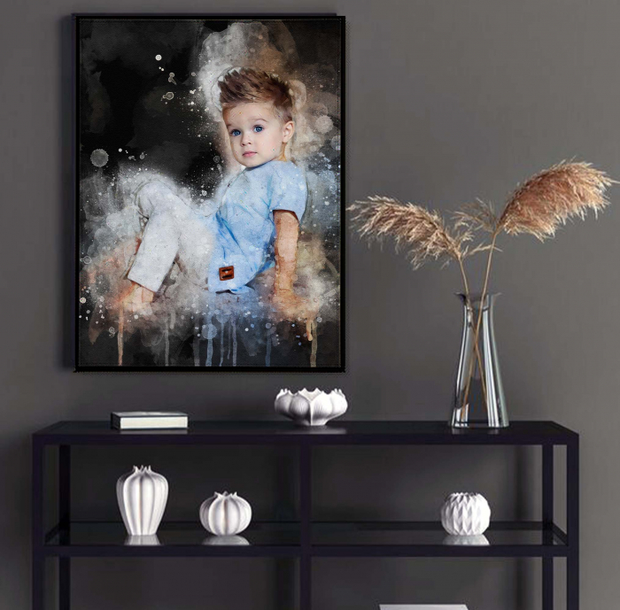 Tablou Canvas Personalizat, poza ta in stil acuarela M3 [8]