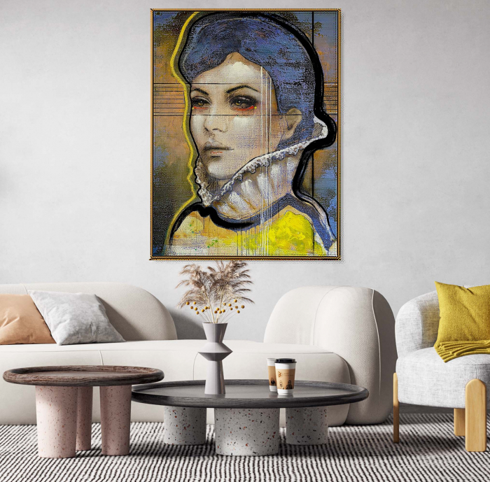 Tablou canvas, portret, femeie, modern, multicolor, pentru living, 70 x 90 cm [1]