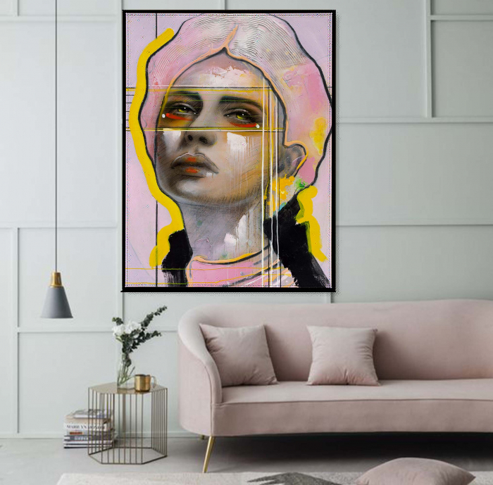 Tablou canvas, portret, femeie, pop art, multicolor, pentru dormitor, 50 x 70 cm [1]