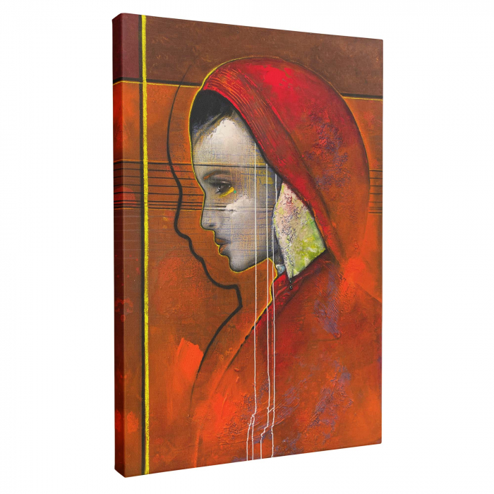 Tablou canvas, portret, femeie, pop-art, multicolor, pentru living, 50 x 70 cm [2]
