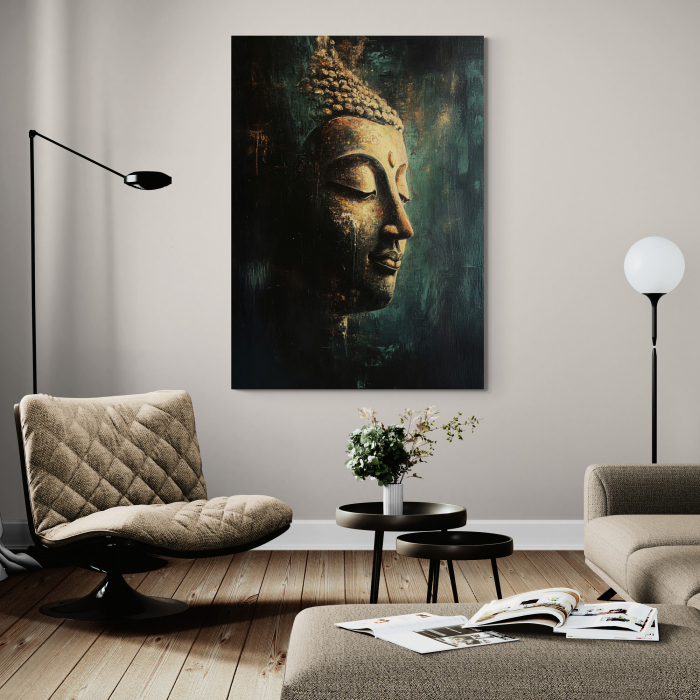Tablou canvas cu profilul stilizat al lui Buddha [1]