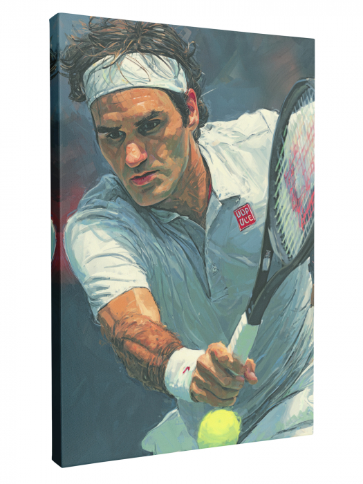 Tablou canvas cu un portret artistic al jucătorului de tenis Roger Federer [2]