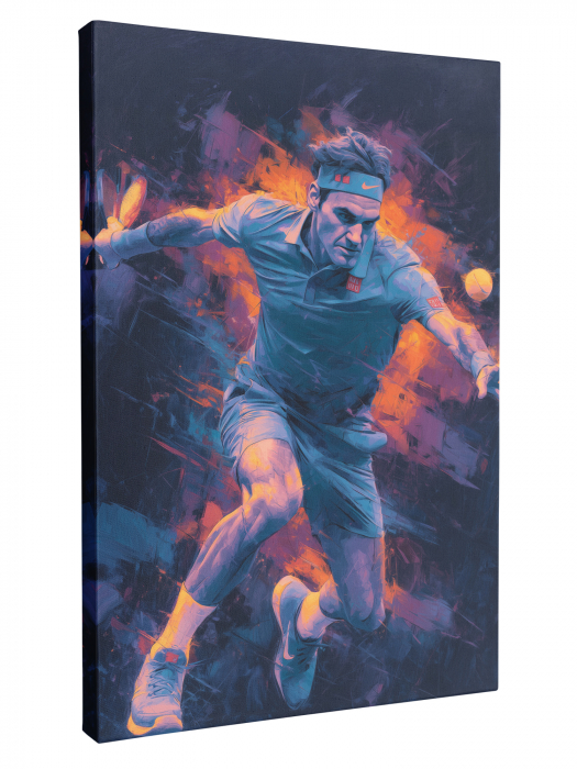 Tablou canvas cu un portret artistic al jucătorului de tenis Roger Federer [3]