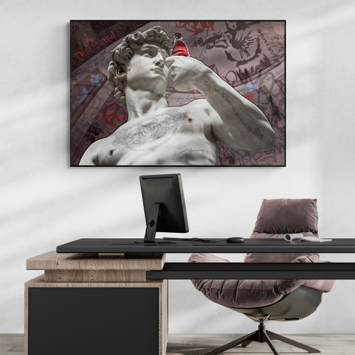 Tablou canvas modern Statuie David abstract pentru birou [1]