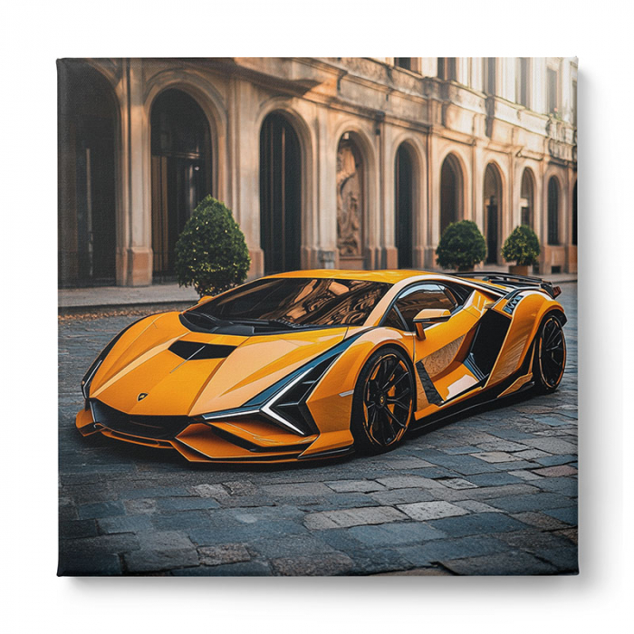 Tablouri canvas de colecție cu Maserati negru și Lamborghini galben, [3]