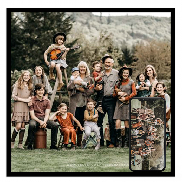Tablou cu rama, personalizat cu fotografia ta, Imagine de familie, Intaglio, color, print pe hartie foto Fine Art [1]