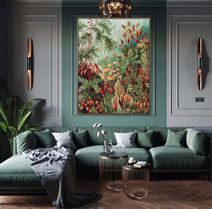 Flori colorate abstracte, print modern pe hârtie Fine Art. [1]