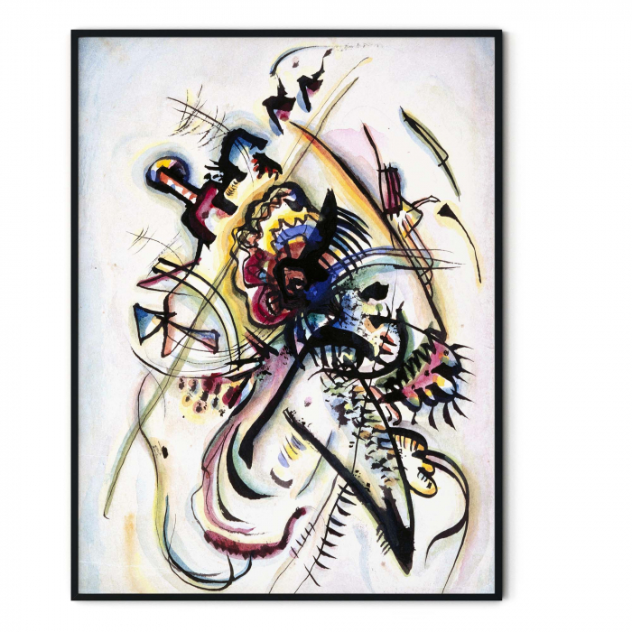 Tablou abstract colorat "With One Voice" de Wassily Kandinsky pe hartie Fine Art [3]