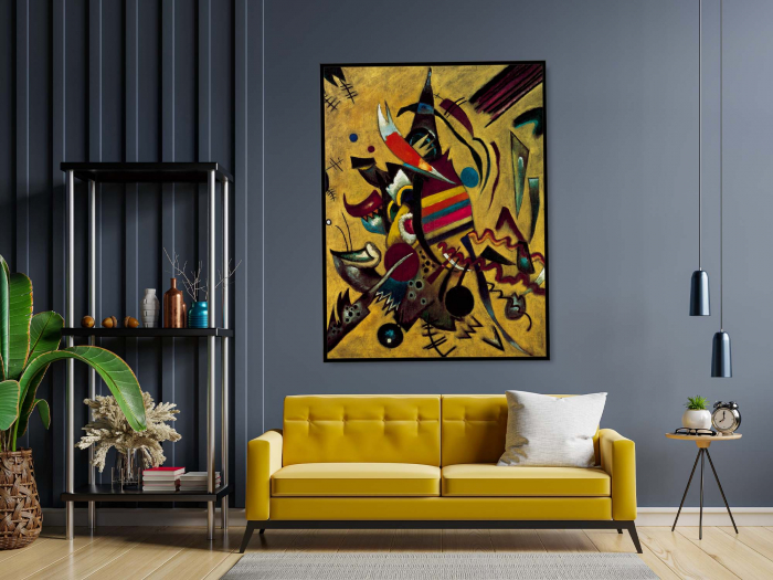 Tablou modern abstract galben, Points de Kandinsky, Intaglio [1]