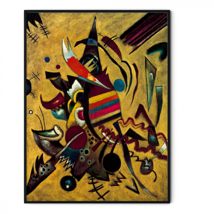 Tablou modern abstract galben, Points de Kandinsky, Intaglio [3]