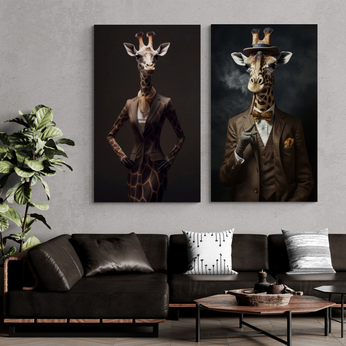 Tablou decorativ, Modern, Animale, Girafa fashion, pentru birou [1]