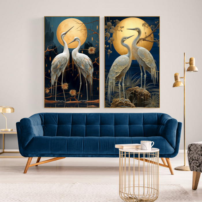 Tablou decorativ, Modern, Animale, Pasari elegante, Cocori albi, pentru hotel [1]