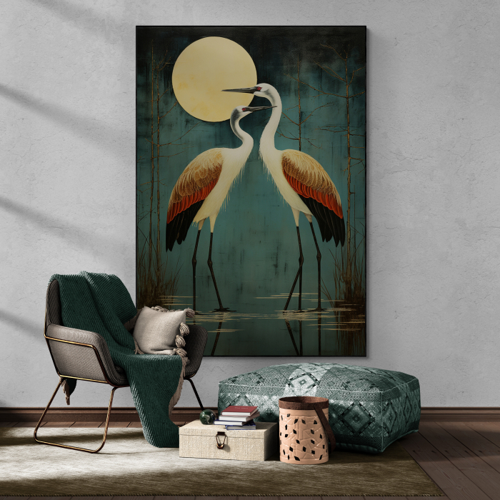 Tablou decorativ, Modern, Animale, Pasari elegante, Cocori, pentru hol [1]