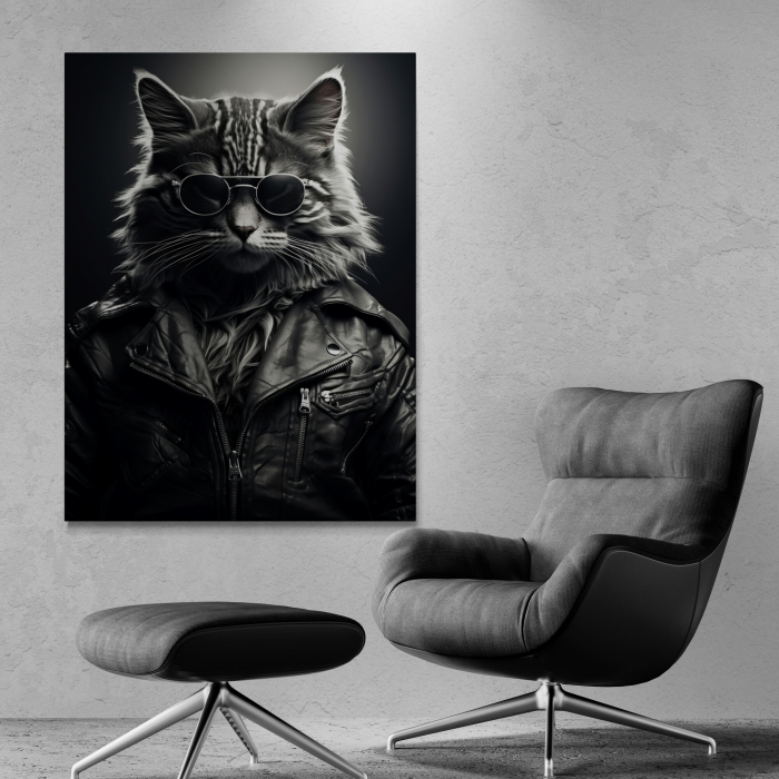 Tablou decorativ, Modern, Animale, Pisica fashion, pentru birou [1]