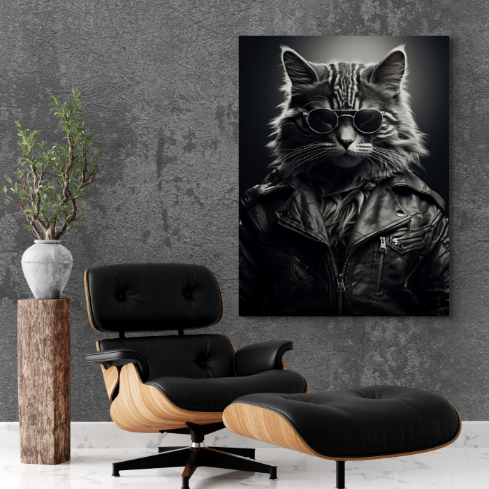 Tablou decorativ, Modern, Animale, Pisica fashion, pentru birou [2]