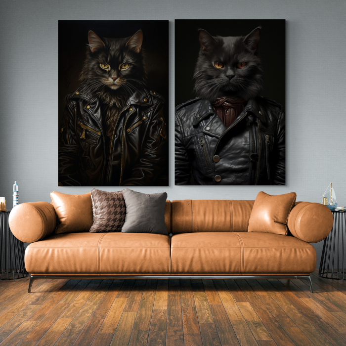 Tablou decorativ, Modern, Animale, Pisica fashion, pentru cabinet [1]