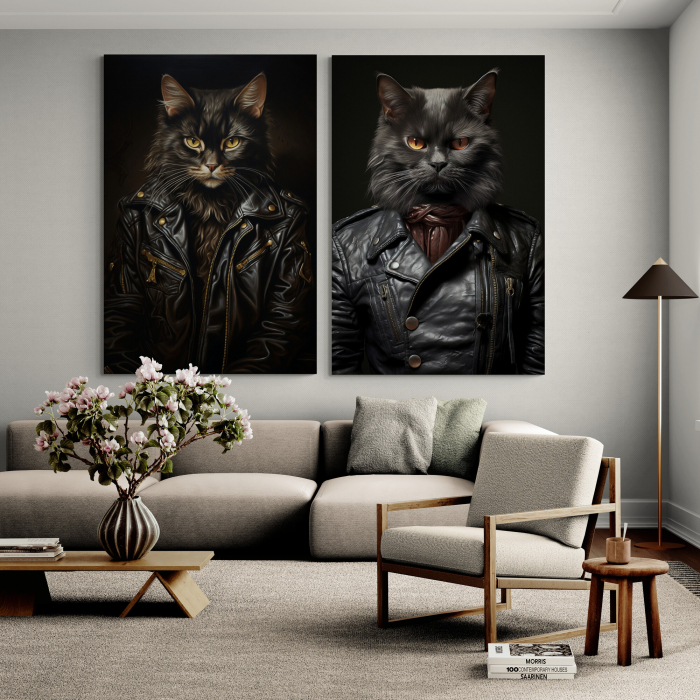 Tablou decorativ, Modern, Animale, Pisica fashion, pentru cabinet [2]