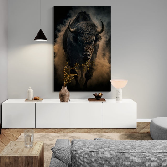 Tablou decorativ, Modern, Animale, Zimbru in stil abstract, pentru hol [1]