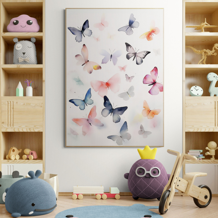 Tablou canvas modern cu fluturi colorati pentru copii [1]