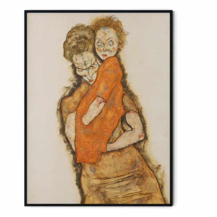 Tablou canvas abstract Mother and Child de Egon Schiele, modern pentru decor [3]
