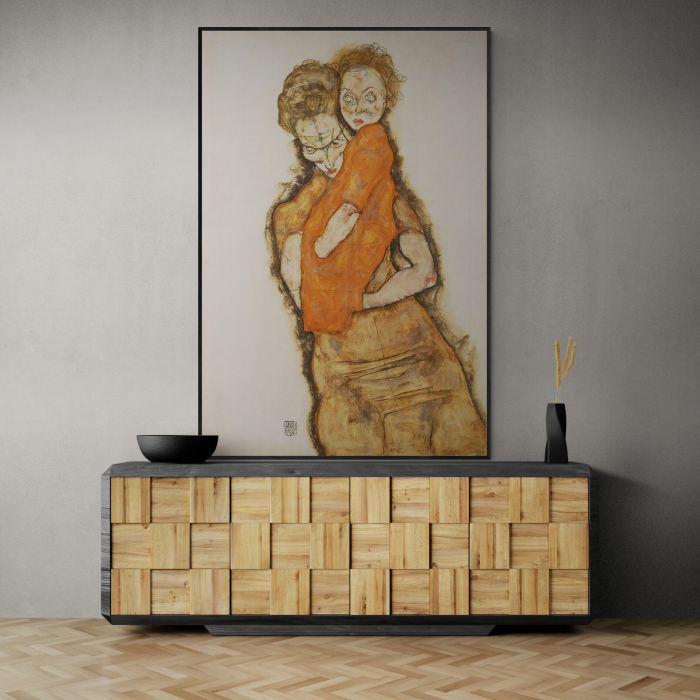 Tablou canvas abstract Mother and Child de Egon Schiele, modern pentru decor [1]