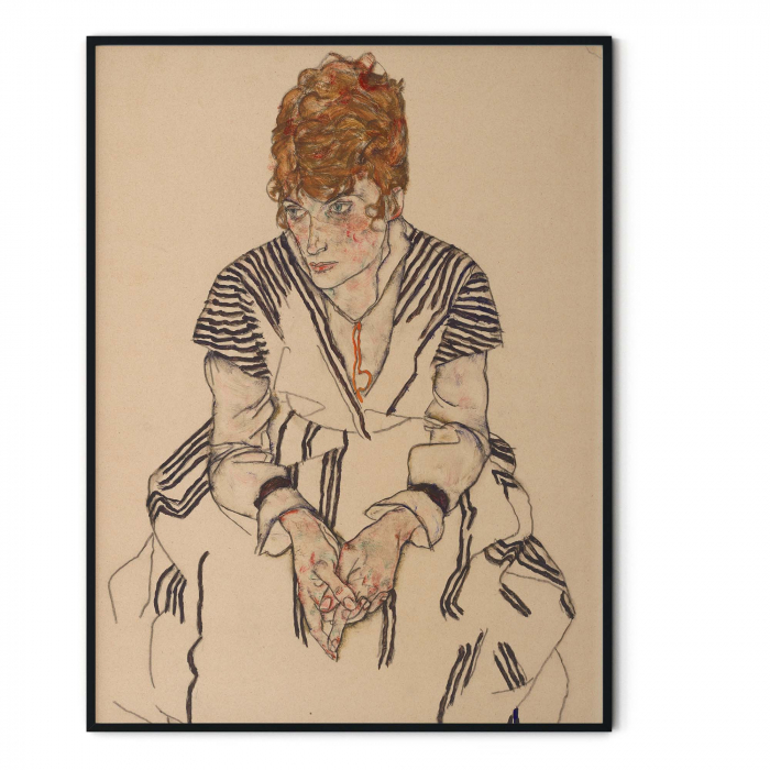 Tablou abstract Intaglio, Adele Harms de Egon Schiele, color [3]