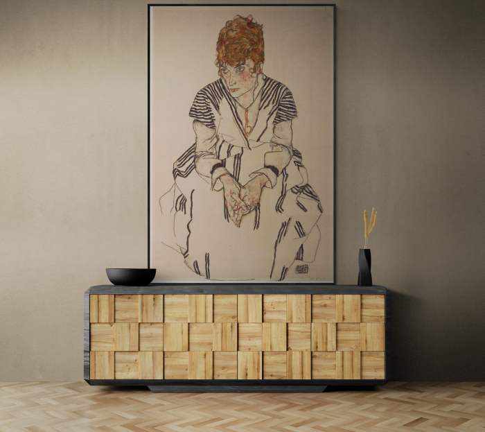 Tablou abstract Intaglio, Adele Harms de Egon Schiele, color [1]