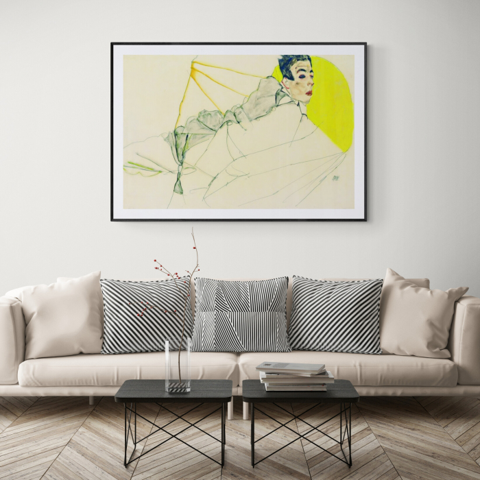 Print Fine Art, Reclining boy, Egon Schiele, tablou modern [1]