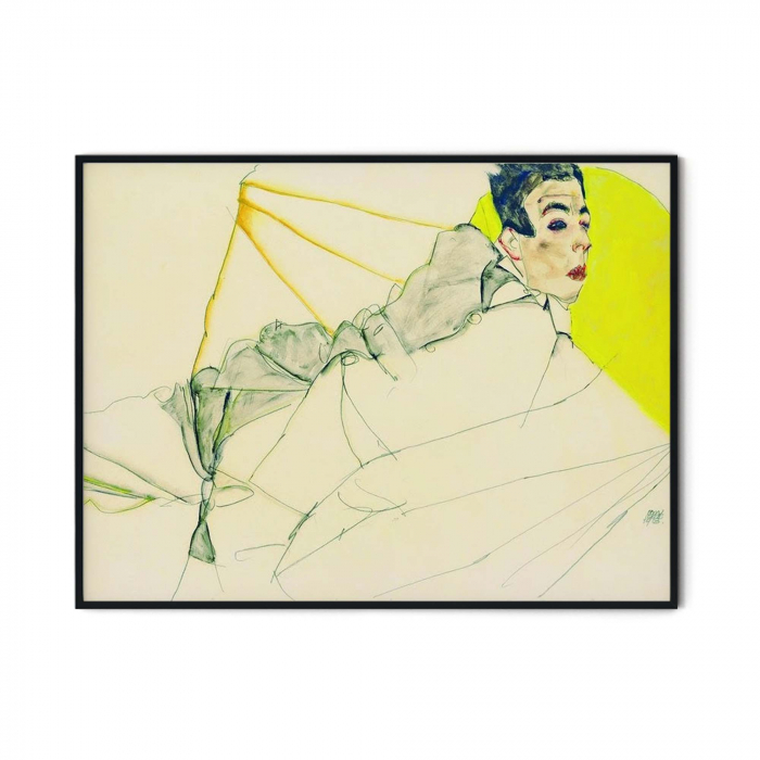 Print Fine Art, Reclining boy, Egon Schiele, tablou modern [3]