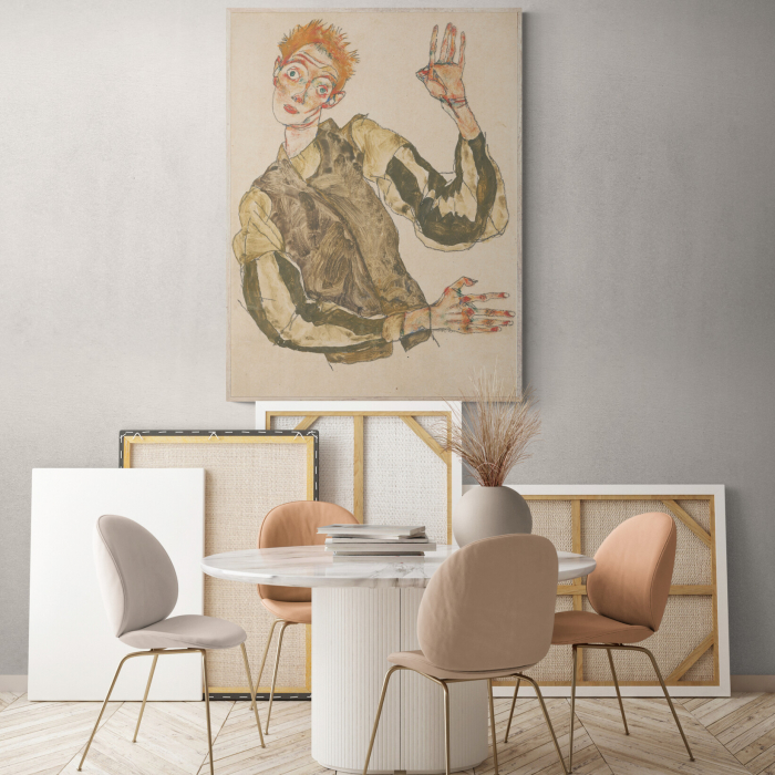 Print Fine Art al autoportretului lui Egon Schiele, color. [1]