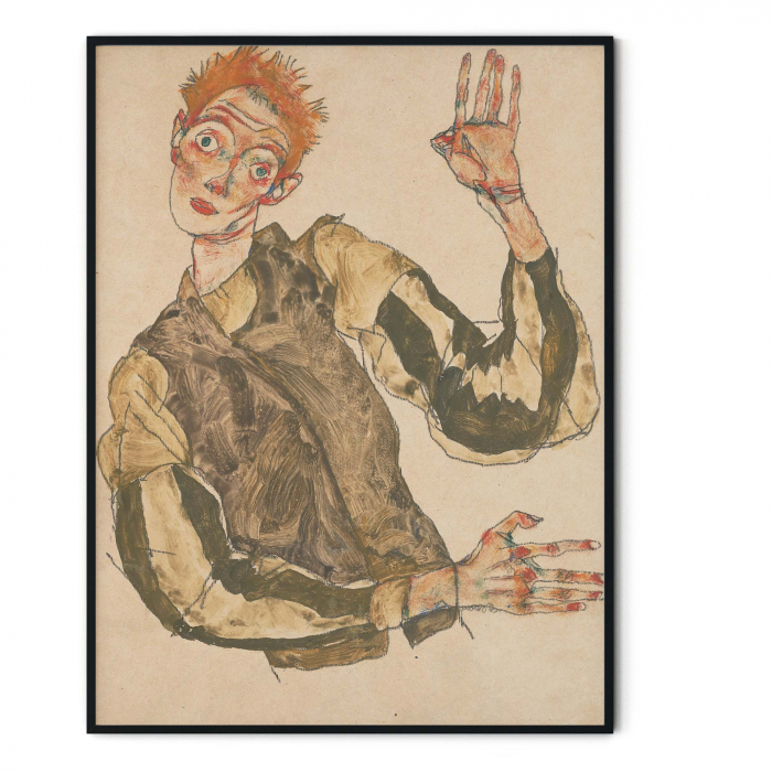Print Fine Art al autoportretului lui Egon Schiele, color. [3]