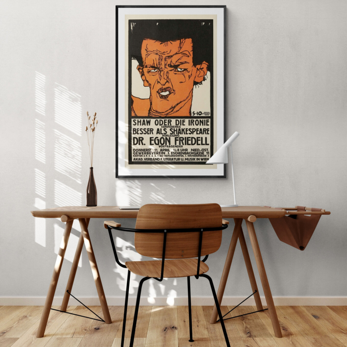 Tablou modern abstract Intaglio în culori vibrante, inspirat de Egon Schiele. [1]