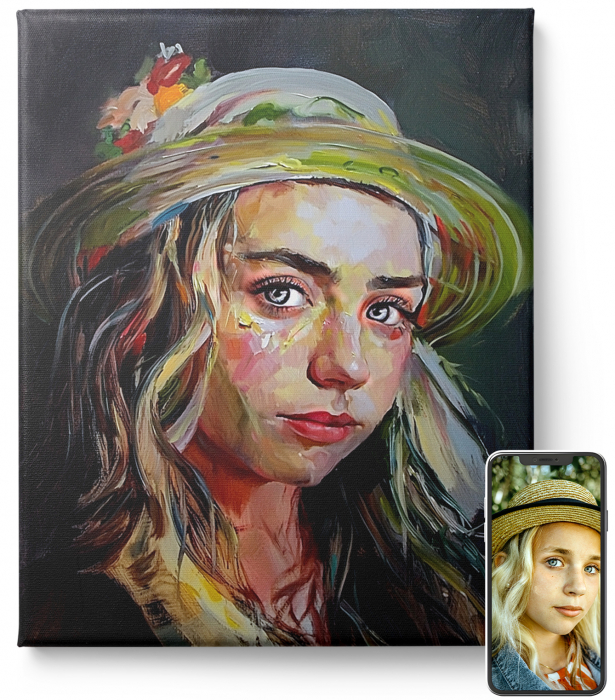 Tablou personalizat cu fotografia ta, in stil pictura Abstacta, Intaglio, color, print pe panza Premium [1]