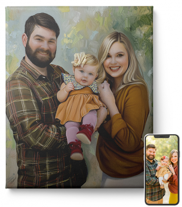 Tablou personalizat Intaglio, cu fotografia ta, in stil pictura, color, print pe panza Premium [1]