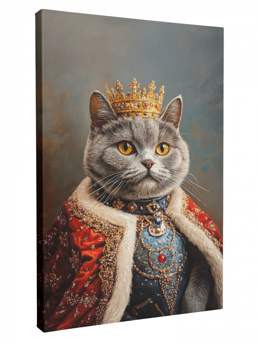Tablou personalizat Intaglio, cu fotografia ta prelucrata in stil royal,  Motanul tau rege [1]