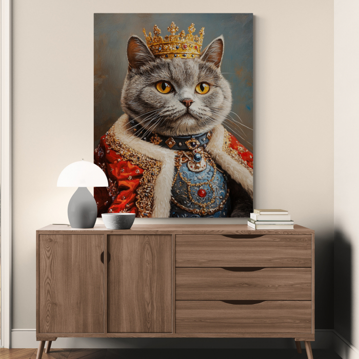 Tablou personalizat Intaglio, cu fotografia ta prelucrata in stil royal,  Motanul tau rege [2]
