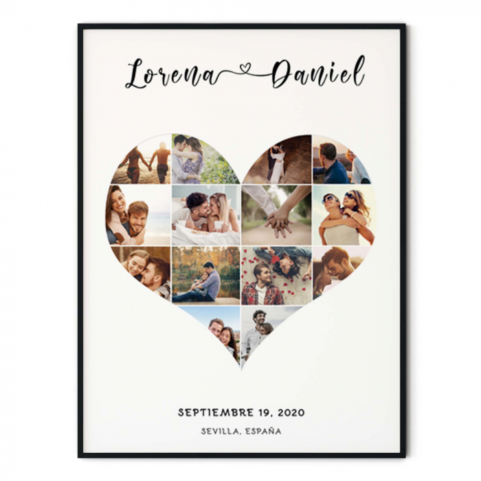 Cadou pentru iubit, Tablou personalizat, Intaglio, cu rama, colaj cu poze,  Amintiri Frumoase [2]